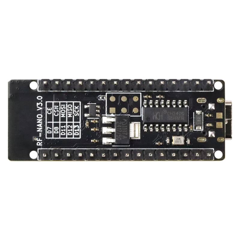1-5PCS RF-Nano for Arduino Nano V3.0 Type C Nano Board ATmega328PB CH340 Integrate NRF24L01+ 2.4G Wireless for RF24 Library