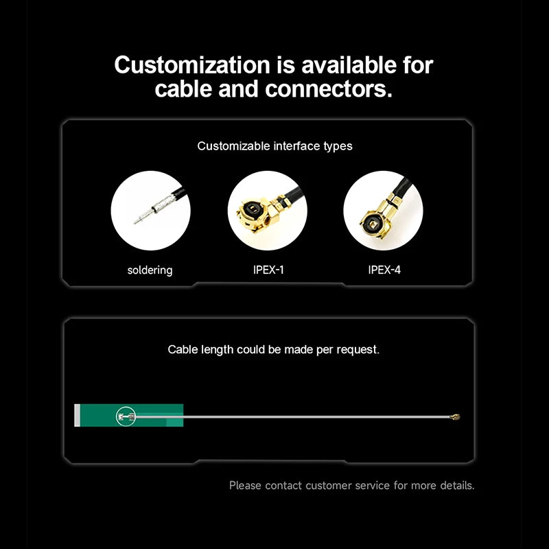 5pcs 4G Embedded Antenna for Communication LTE FPC Antenna UFL High Gain Omnidirectional Antena for Module Motherboard