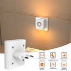 220V Led Night Light with EU Socket Motion Sensor Plug into Wall Lamp Warm White Ambient Light for Toilet Staircase Bedroom