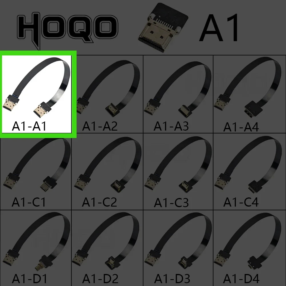 HD A1 Ultra Thin Flat FPV HDMI-Compatible Cable Flexible Mini HDMI to Micro HDMI Ribbon Wire 5cm/50cm Short FPC FFC
