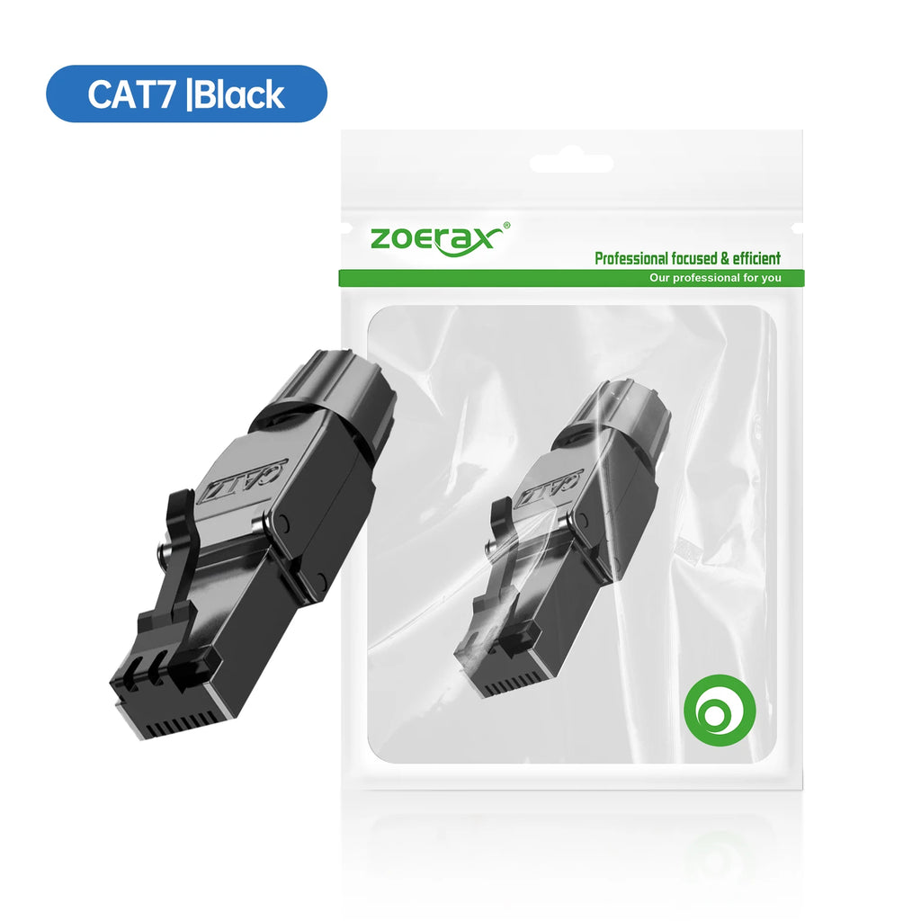 ZoeRax Cat8 Cat7 Cat6a Connectors RJ45 Tool Free Industrial Ethernet Easy Jack Shielded RJ45 Modular Termination Plug - 1PCS