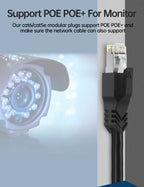 AMPCOM RJ45 Connector 50U Gold Plated CAT7 CAT6 CAT5E Pass through Modular Plug 8P8C Crimp End for Solid Wire Stanrded Ethernet