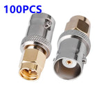 100PCS BNC SMA Coax Connector SMA Male to BNC Female RF Coax Adapter for Antennas, Coaxial Cable, Ham or Handheld Radios, SDR