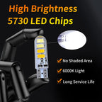 2 Pcs LED Bulbs 12V/24V 5730 Chips T10 W5W WY5W Two Tone Strobe Lights For Car/Truck Parking Drive Wedge Reading Brake Light
