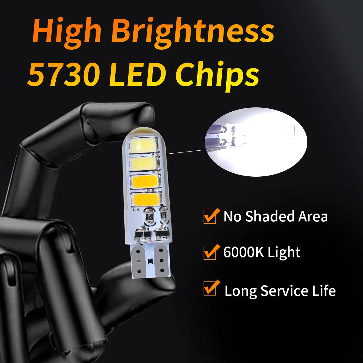 2 Pcs LED Bulbs 12V/24V 5730 Chips T10 W5W WY5W Two Tone Strobe Lights For Car/Truck Parking Drive Wedge Reading Brake Light