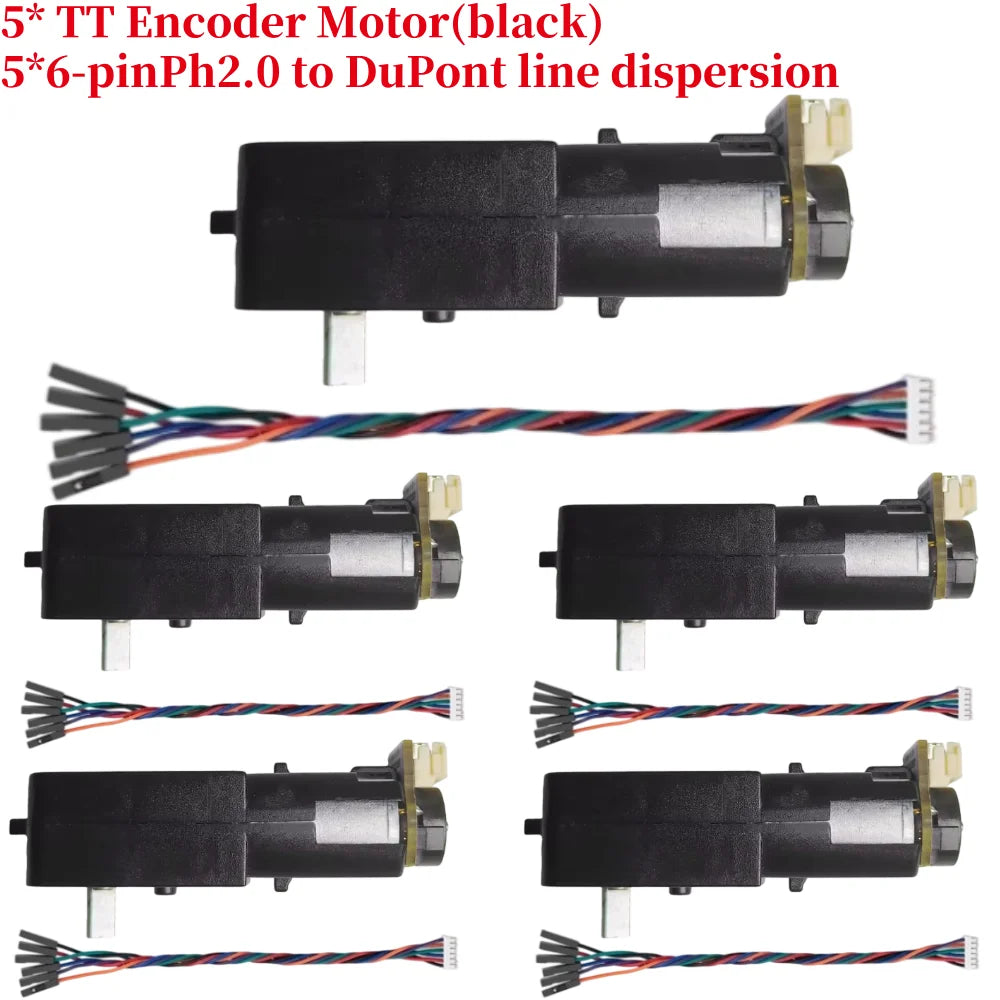 All-Metal TT Encoder Motor, 12PPR Hall Encoder, High Torque 1:90 Gearbox, Metal Shaft DC Geared Motor, DC 3-12V Gearbox Motor