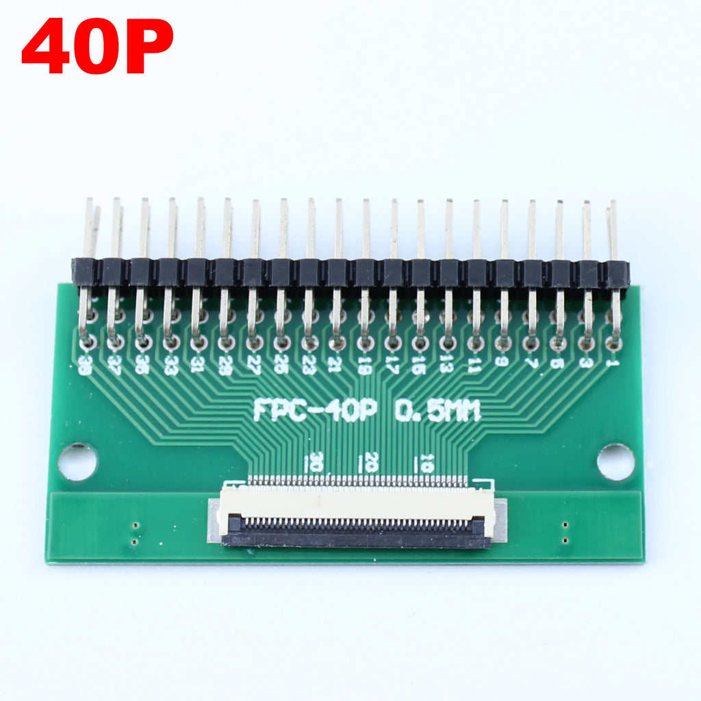 1pcs 4P-- 50P 0.5mm Pitch Connector SMT Adapter to 2.54mm 1.00 Inch Hole FPC FFC Cable Welded Board + Double Row Straight Pin