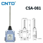 Limit Switch CNTD CSA‑081 Spring Coil Cable Actuator IP66 10A 250VAC 1NO1NC Metal Housing Travel Switch for Industrial Automatio