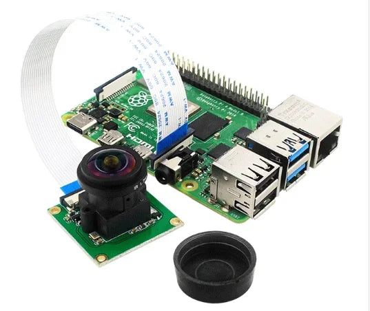 Raspberry Pi 4B/3B+ 175 Degree Wide-Angle Camera -5MP OV5647 Sensor with Adjustable Focus & 1080P HD