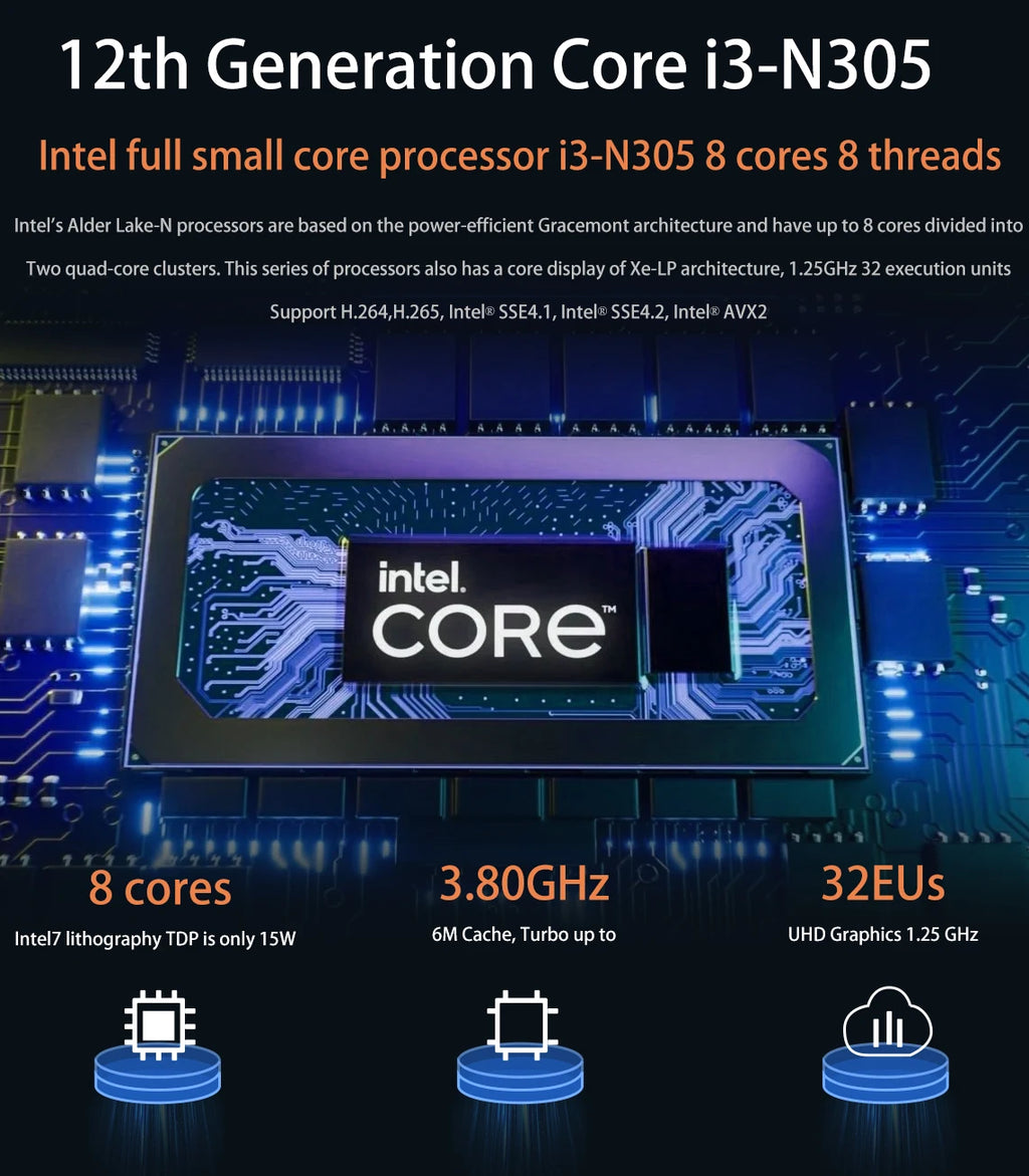 6 LAN 2.5G Firewall Router Intel 3 N355 N200 N150 N97 i226-V Fanless Mini PC DDR5 2xNVMe 1xSATA3.0 2xHD Type-C pfSense OPNsense