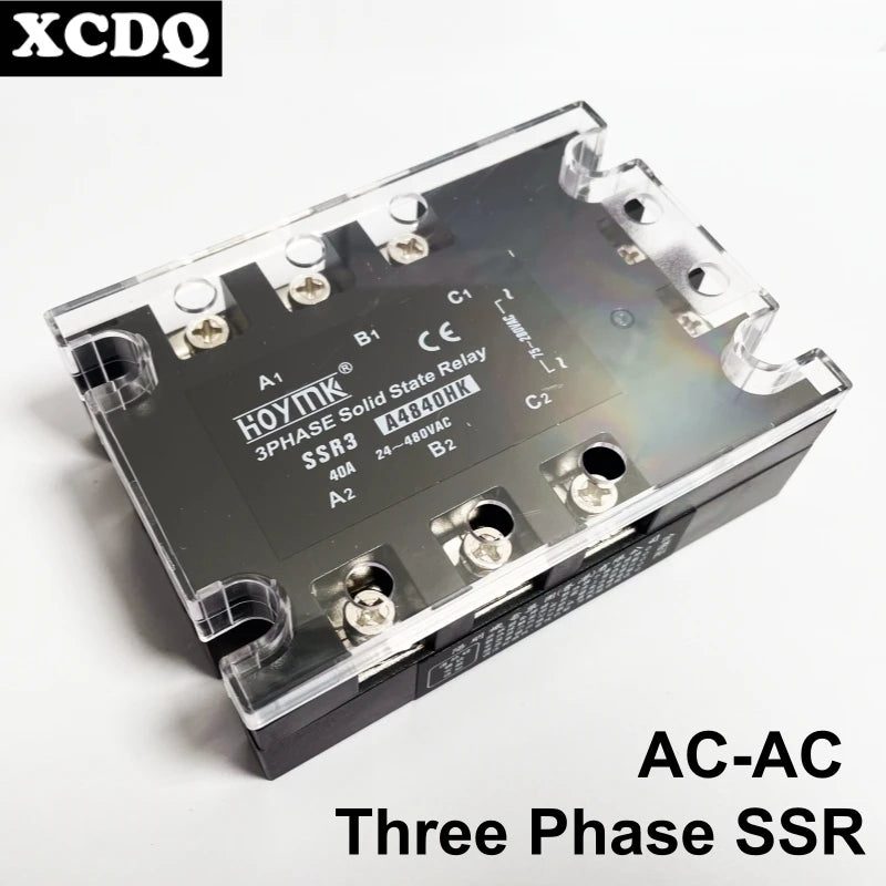3 Phase Solid State Relay AC to AC 75-280V Input 24-480V Load 110 Volt Power Rele 220V 230V Voltage Control Relay 10-100A