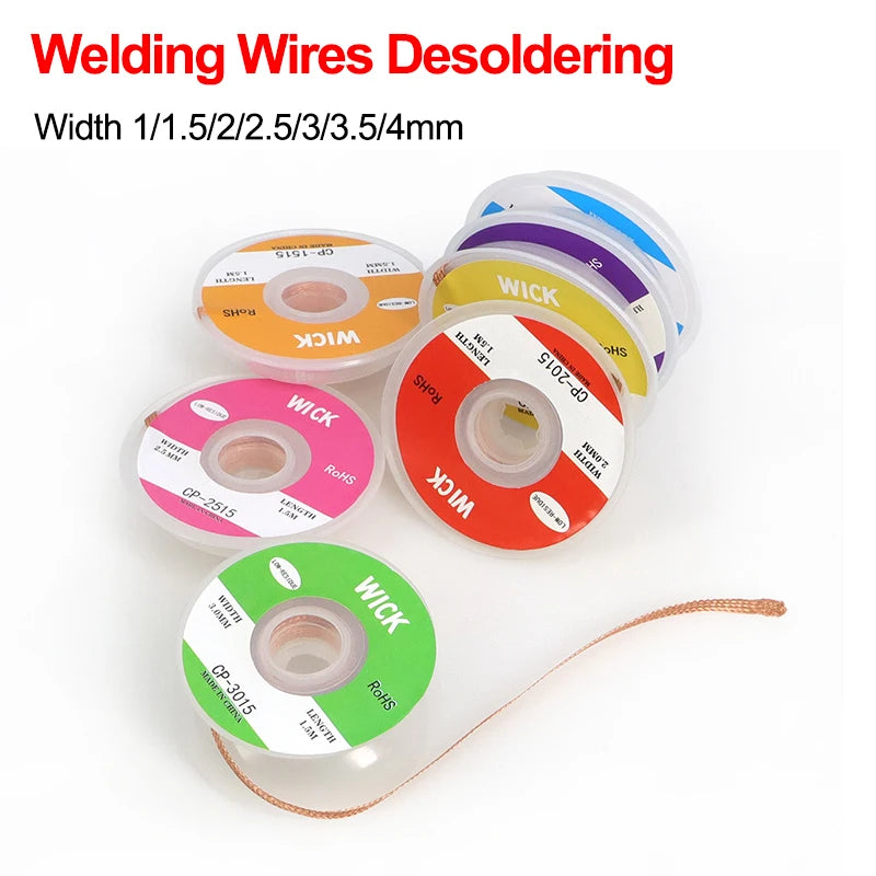 1-10pcs Welding Wires Desoldering Braid Width 1 1.5 2 2.5 3 3.5 4 mm Welding Solder Remover Wick Wire Flux BGA Repair Tool