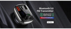 Bluetooth 5.3 FM Transmitter Car Cigarette Lighter Dual USB Fast Charging Handsfree Calling Vehicle Audio Receiver