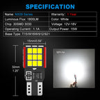 NAO T15 W16W LED CNABUS Bulb No Error T16 15W 1500LM 921 30SMD 3030 Super Bright Car Backup Light White 12V Auto Reverse Lamp