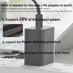 USB-C 3.1 Type C Female to Rectangle Male USB PD Emulator Trigger Angled DC Power Adapter Converter For Lenovo Thinkpad Laptop