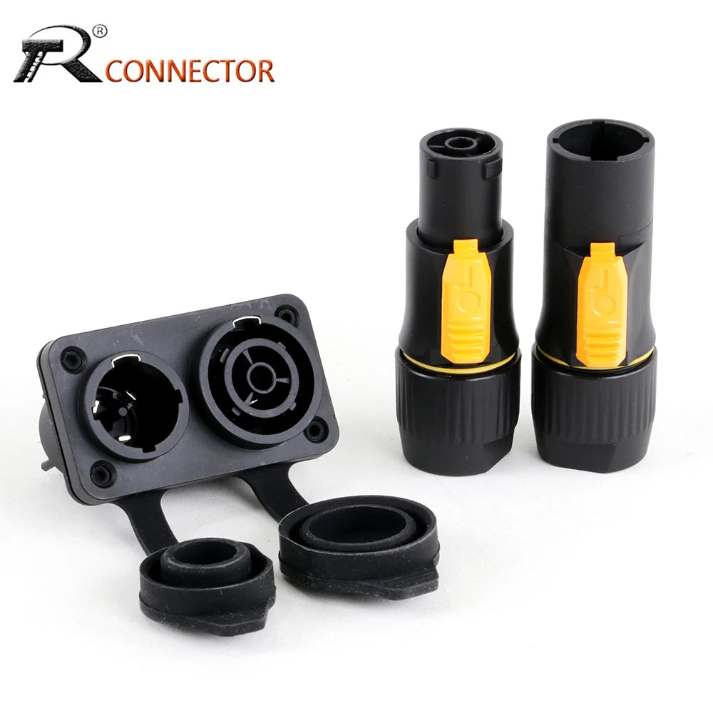 Waterproof True Locking 3Pin Powercon Male/Female Plug Connector In&Output NAC3FX-WP Coupler Panel Mount Chassis Socket Adapter