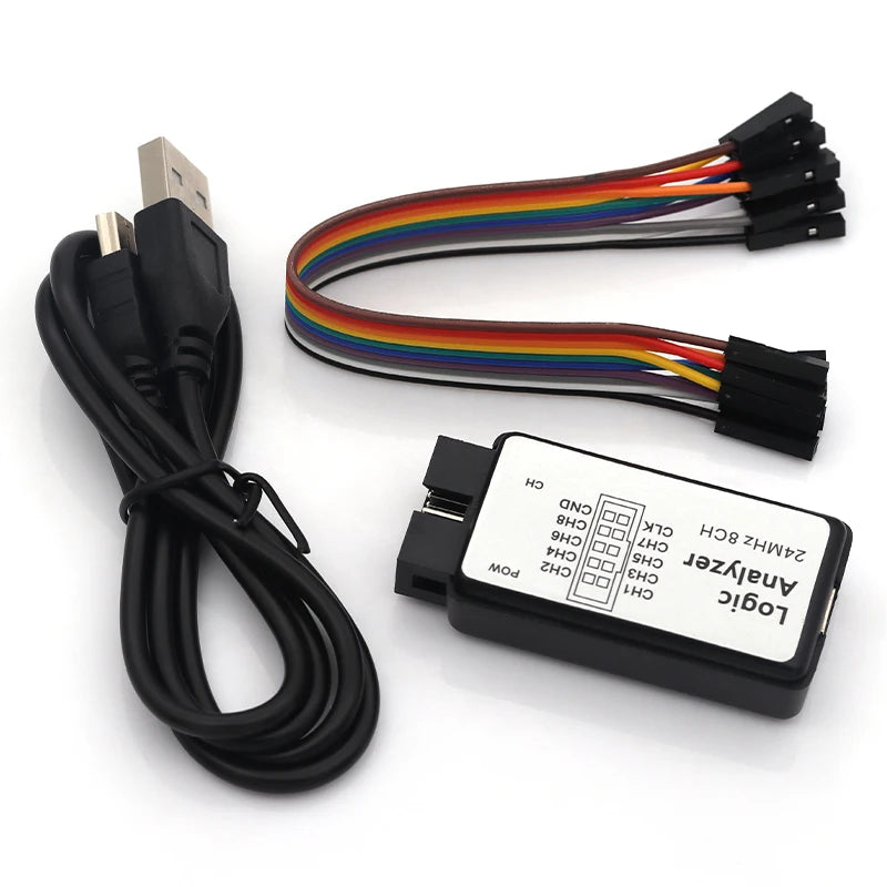 USB Logic Analyzer Microcontroller for ARM FPGA Debugger 8 Channels 24M Samples Set for Digital Electronics Testing ﻿