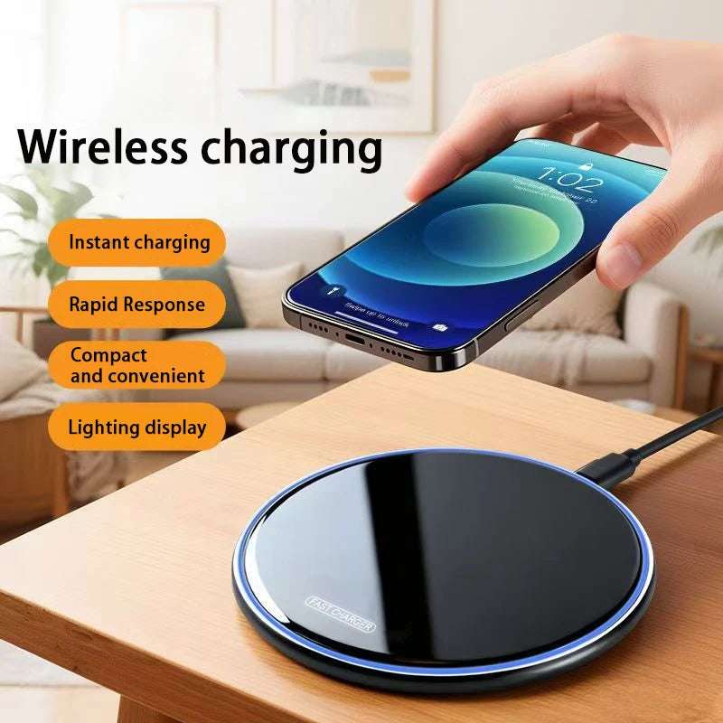 Portable 30W Wireless Charger, Fast Charging Station Compatible with iPhone 16/15/14/13/12 Pro Max, 8 Mini, Samsung and Xiaomi
