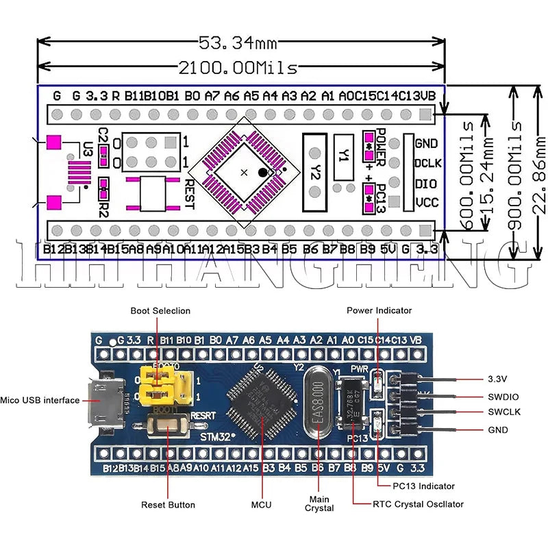 10-1PCS STM32F103C6T6 STM32F103C8T6 ARM STM32 Minimum System Development Board Module For Arduino