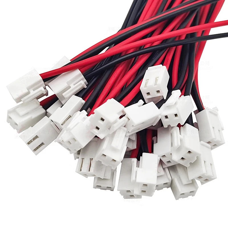 10pcs VH 3-P Open Barrel 3A 2Pin Hollow to 2.8mm/4.8mm/6.3mm Spring Spade Tab Terminal Double-Ended 18AWG 30cm Cable Assembly