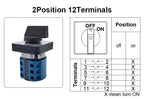Electric 3/4 Position 12Terminals Rotary Cam Changeover Switch 500V 20A LW28-20