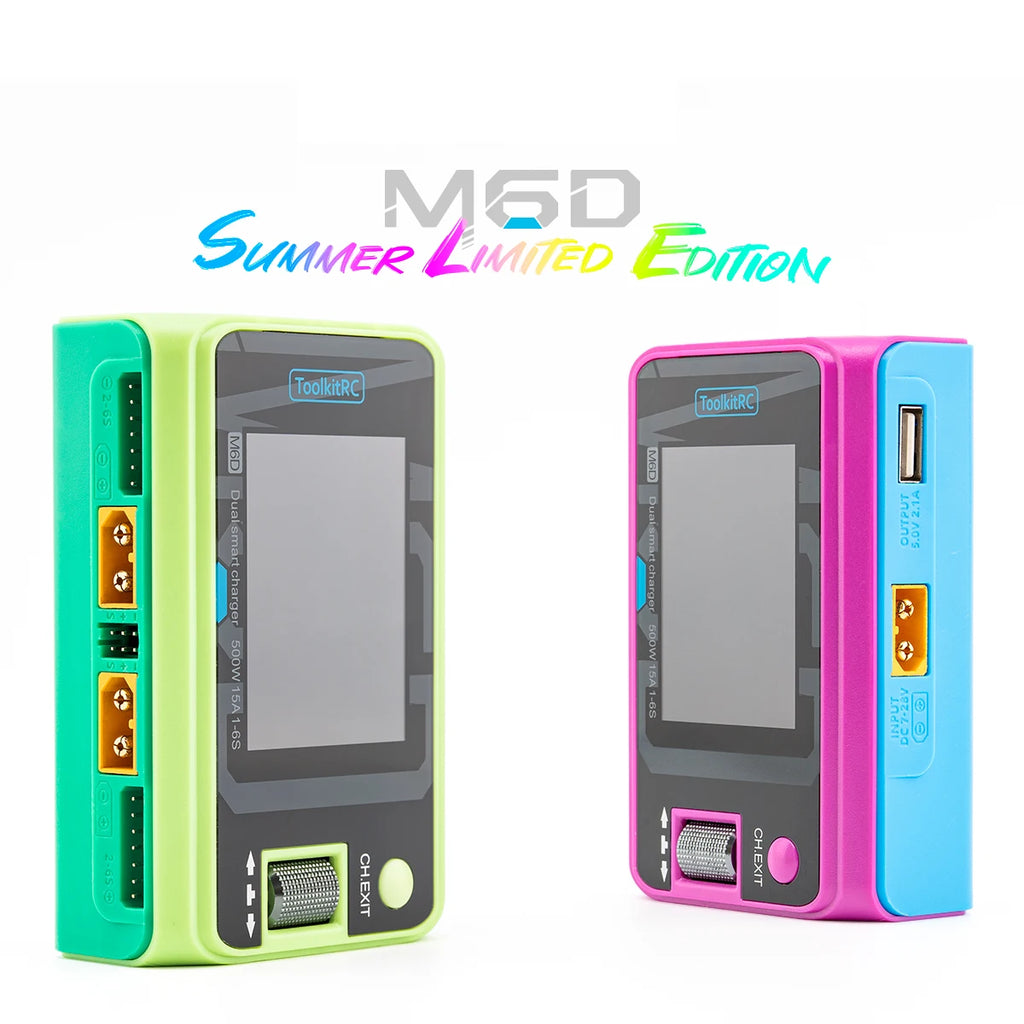 ToolkitRC M6D 500W Limited Edition 15A High Power  DC Dual Smart Charger Discharger for 1-6S Lipo LiHV Lion NiMh Pb Battery