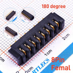 5/20 Pcs Pitch 2.5 MM 8 Positions Female Blade Socket Receptacle Male Header Battery Connector Right Angle Through Holes 7A