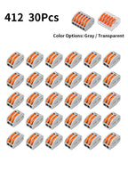 10/20/30PCS 2/3/4/5-Port Assorted Kit Quick Push In Lever Wire Connector Mini Compact Terminal Block 0.08-4mm2 Electrical Wiring