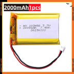 2.0-4.0AH 103450 Polymer Lithium Rechargeable Battery JST PH 2.0mm 2pin Plug for Camera GPS Navigator MP5 Bluetooth Headset