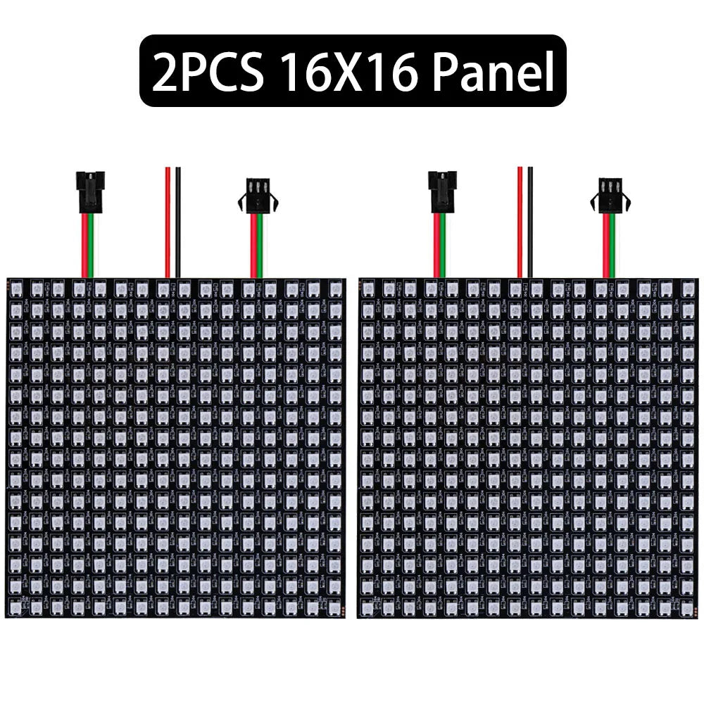 1~3PCS WS2812B RGB LED Flexible 8x8 16x16 8x32 Pixel Panel Strip Matrix Screen WS2812 Module Individually Addressable IC DC5V