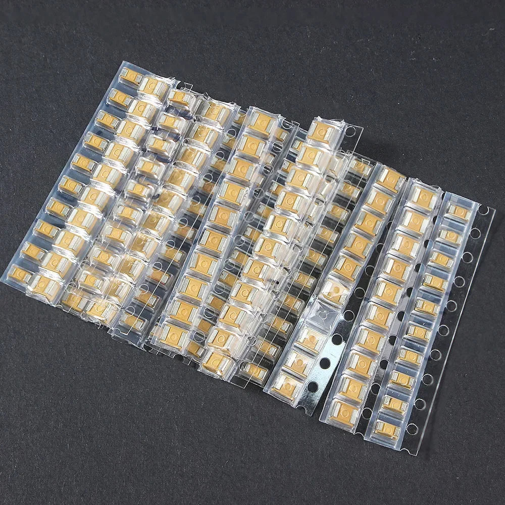 150PCS Tantalum Capacitor Assortment Kit 1μF~220μF 15 Values A/B Case SMD Chip Capacitors for DIY Repair Electronics Projects
