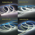 12V 5V USB COB LED Strip Light With 2Pin Wire 320 384 480 528 LEDs Flexible Tape Linear Lighting Warm White Pink Blue Red Yellow