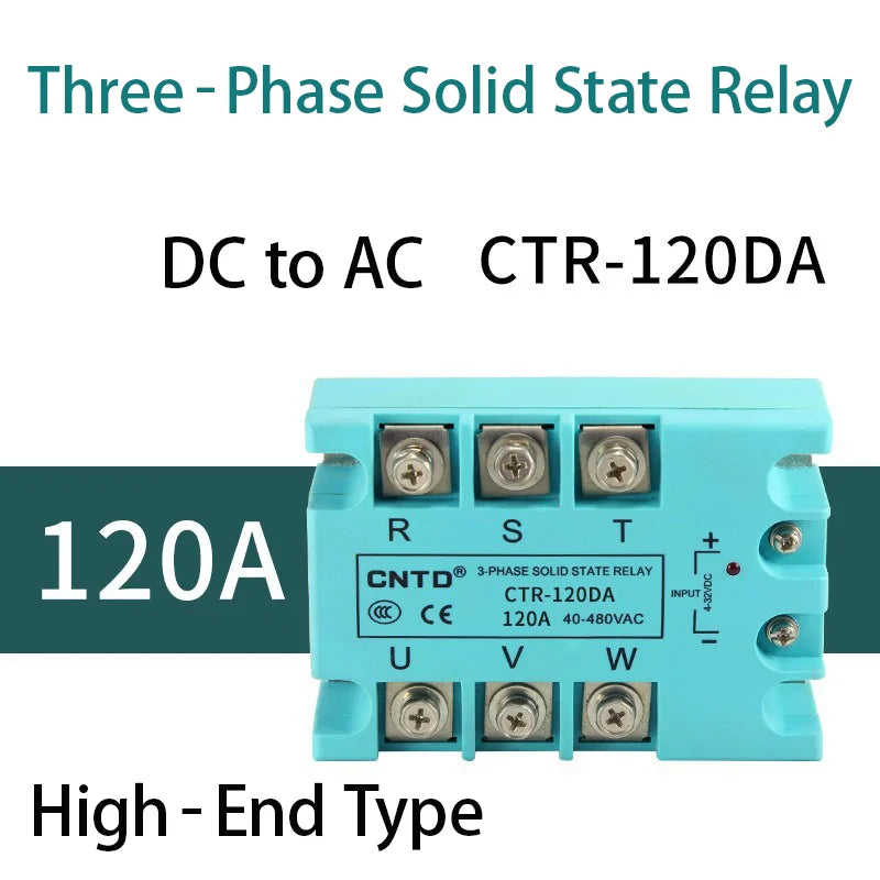 CNTD 3‑Phase Solid State Relay CTRE‑DA Series DC Control AC 10‑120A Industrial SSR Module 4‑32VDC Input 40‑480VAC Output