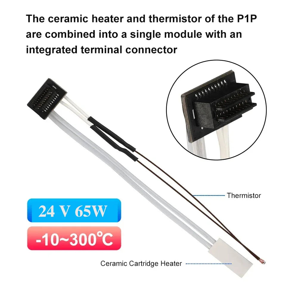 Thermistor For Bambu Lab P1P X1C P1S X1 X1E Hot end Print Head Thermistor Ceramics Heater 3D Printing Parts for bambulab Hotend