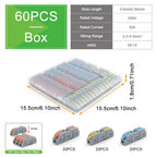 60Pcs 221 Series 1 In 1 Out Quick Wire Connector Lever Type Terminal Block 0.2-4mm² 32A 250V Electrical Cable Splicing Connector
