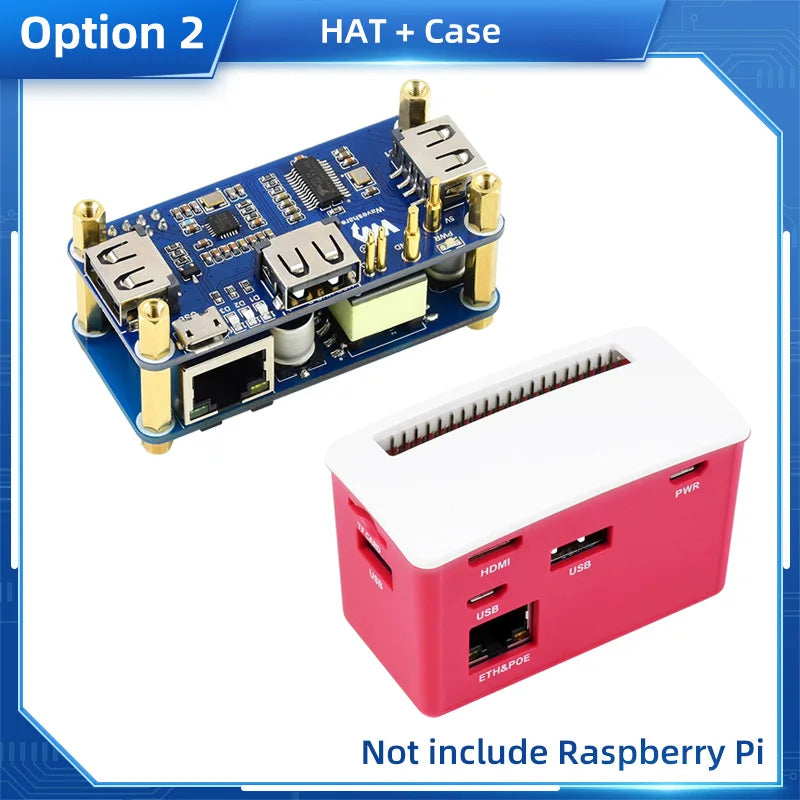 Raspberry Pi PoE Ethernet USB HUB HAT 3 X USB 2.0 Ports RJ45 802.3af RTL8152B Compatible for Raspberry Pi Zero W WH 1.3