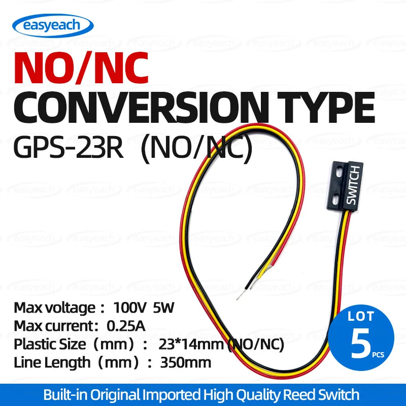 5PCS GPS-23 Reed Magnetic Control Switch Replace PS-3150 Normally Open/Closed23*14MM Proximity Induction sensor NO/NC switching