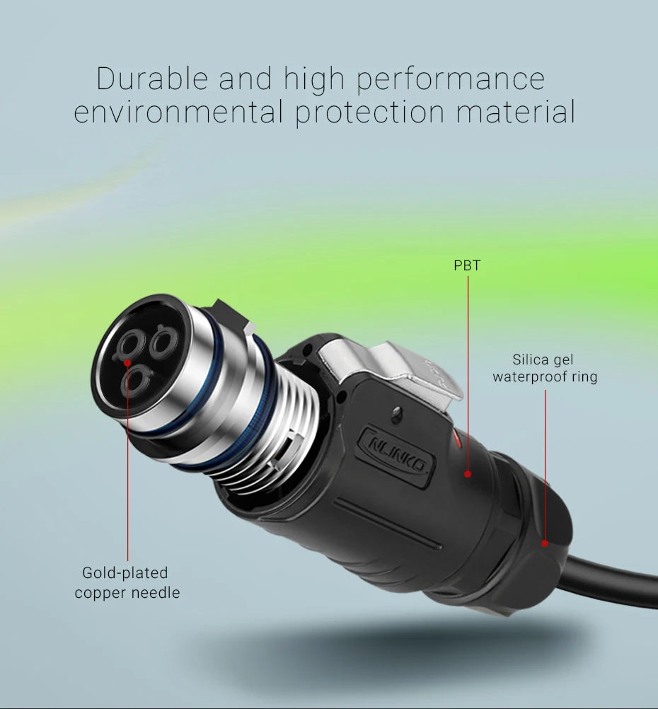 Cnlinko LP24 Plastic IP67 Waterproof 3pin Aviation Electric Plug Socket AC500V 25A Power Connector for Circular Wire Connection