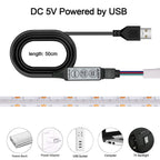 5V RGB COB LED Strip 576LEDs/m Bluetooh App IR Remote Control USB RGB LED Strip Flexible Tape for TV Backlight Room Decoration
