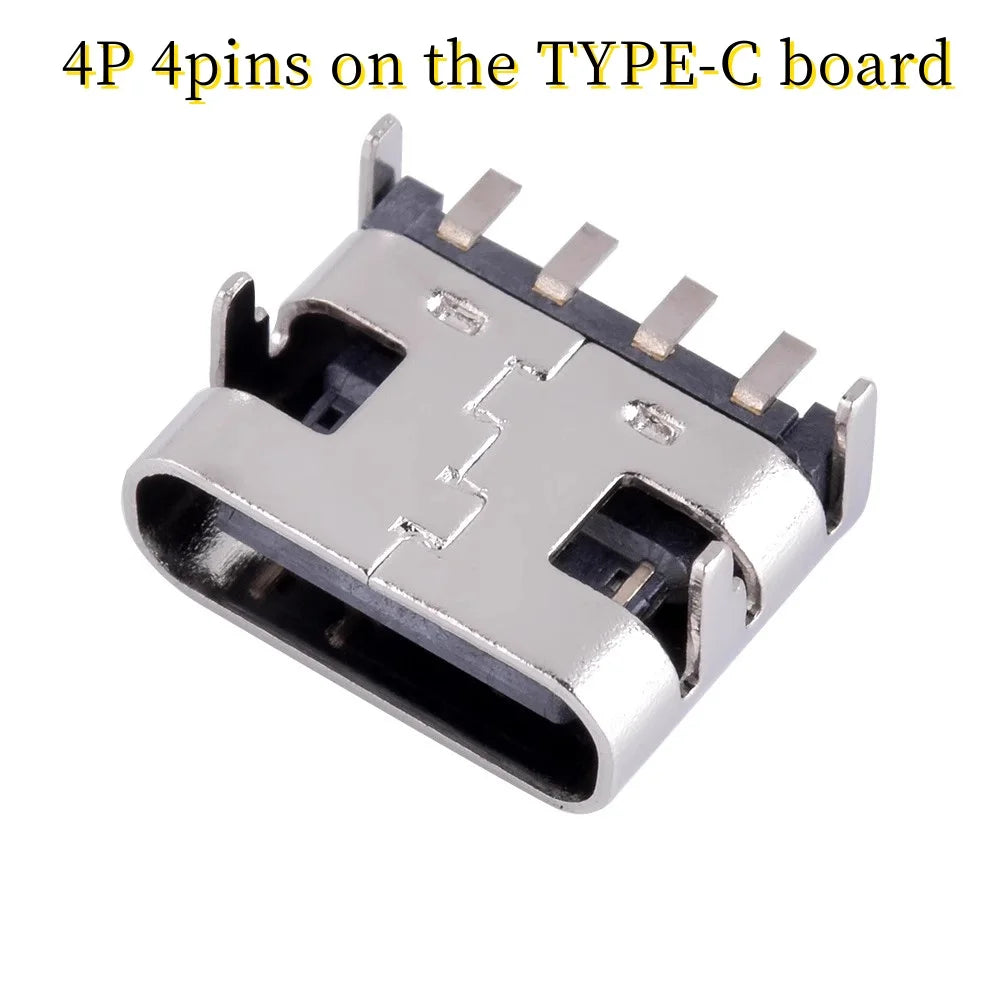 USB Connector Type C Female Charging Port Jack 2/4/6/16 Pin Type-C Socket PCB Soldering SMD SMT DIY Repair Type C Adapter