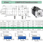 BLDC Motor 65W 69W 130W 188W DC24V AC220V Brushless Motor Hall Sensor Motor Nema23 57mm 3000RPM 0.6Nm 3PH 8mm Shaft