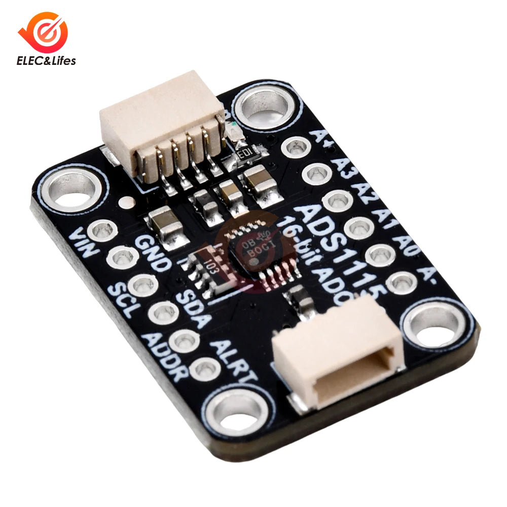 ADS1115 16 Bit I2C Module Precision ADC 4 Channel Development Board Pro Gain Amplifier 2.0V to 5.5V for Arduino Raspberry Pie