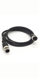 M12 5-Pin Male A-Code Straight Connector Cable, 5M Length, 22 AWG, Molded Ethernet Extension Cord