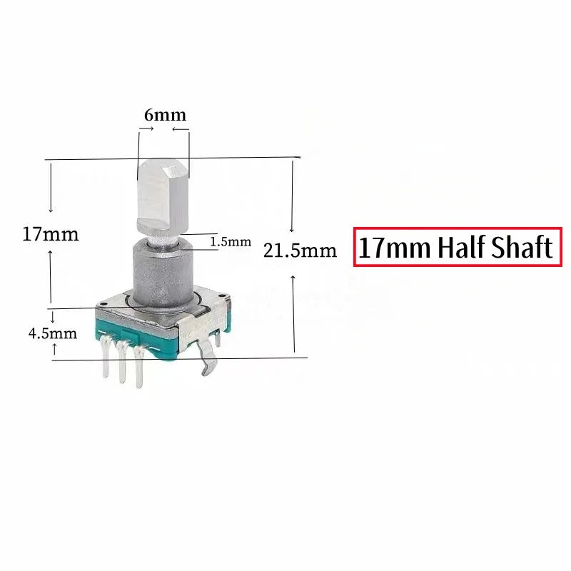 1pc EC11 Encoder Code Rotary Switch ALPS 30 Positions With Push Button 5pin Handle Length 15/17/20mmF Half Shaft