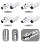 Mini XLR Aviation Connector 3/4/5/6pin Female Plug Male Socket Zinc Alloy+copper Pins for MIC Microphone Audio Video Connecting