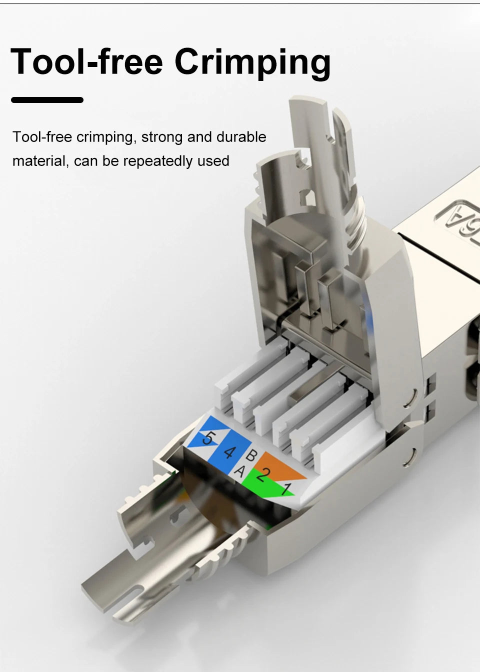 CAT6 Cat6A Cat7 Network Cable Extender Junction Adapter Connection Box RJ45 Lan Extension Connector Full Shielded Toolless Crim