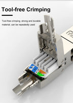 CAT6 Cat6A Cat7 Network Cable Extender Junction Adapter Connection Box RJ45 Lan Extension Connector Full Shielded Toolless Crim