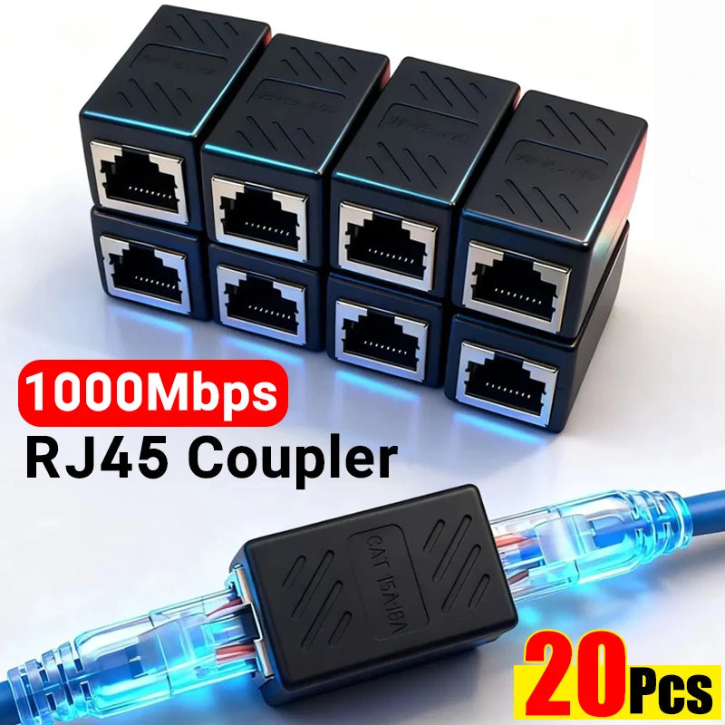 Female to Female RJ45 Ethernet Inline Coupler for Cat7/Cat6/ Cat5e/ Cat5 Ethernet Cable Extender Adapter for PC Router PS5 Xbox