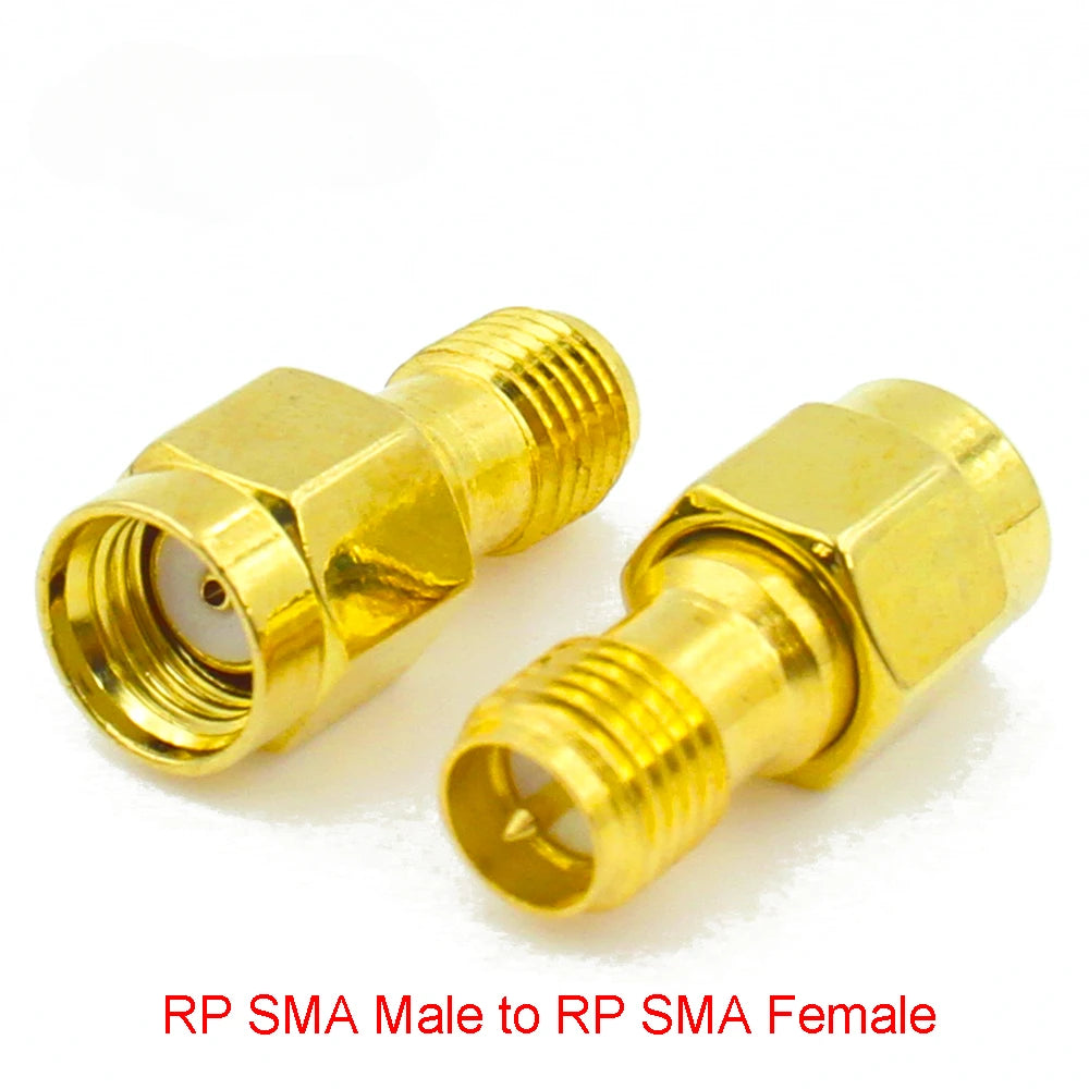 Connector SMA to SMA/ RP-SMA to SMA / RPSMA Male Plug & Female Jack Slide-on Straight RF Coax Adapter Connector for WIFI Antenna