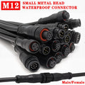 5/20Pcs M12 Metal Waterproof IP68 2/3/4/5/6/8 Pin Power Cable Wire Plug IP68 for LED Strips Male Female Connector 20CM